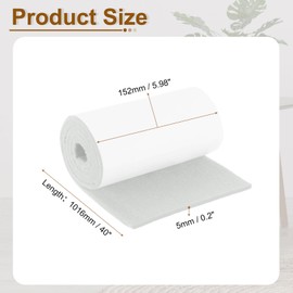 uxcell Felt Strips with Adhesive Backing, 6" x 40" x 0.2" Anti Scratch Furniture Felt Tapes Self-Stick Pads for Protecting Hardwood Floor, White