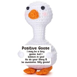 Crochet Animals,Emotional Support Gift,Mini Goose Crochet Gifts Cute Stuff Motivational Gifts for Women Men Birthday Presents