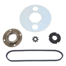 T8F Chain Sprocket Kit Steel 116 Link Drive Chain with Toothless Freewheel 54T Chainring Connector 9T Sprocket Turning Set for DIY Bike Scooter