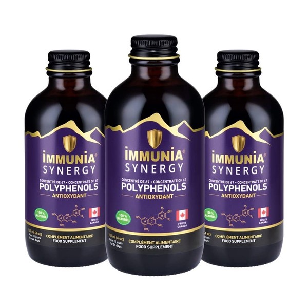 Immunia Synergy. Elderberry Supplement for Immune System Support - Powerful Natural Antioxidant. POLYPHENOLS: Anthocyanins, Quercetins. Elderberries from Canada. 3-Pack…
