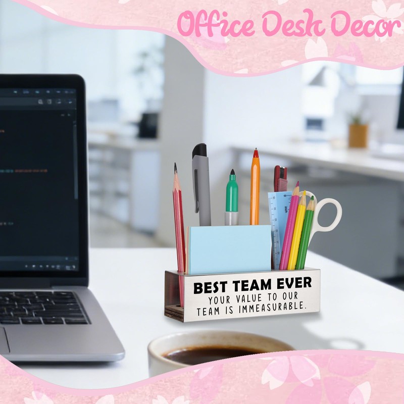 WINOESHE Stainless Steel Pencil Holder with Best Team Ever, Appreciation