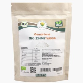 Naturezon Sibirische Bio Zedernüsse 250g - Zedernusspulver/Zedernussmehl - eiweißreich - ballaststoffreich, vegan, glutenfrei - ohne Zusatzstoffe