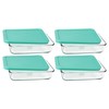 Pyrex 7210 3-Cup Glass Dish & 7210-PC Light Green Lid