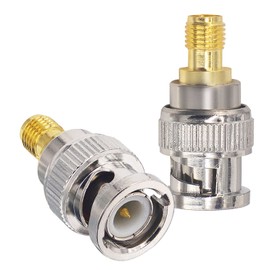Boobrie SMA to BNC Adapter Pack of 2 SMA Female to BNC Male Coaxial Connector BNC to SMA Coaxial Connector for RF Antennas, WLAN Devices, WLAN, Ham or Handheld Radios, Scanners, SDR