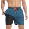 JustSun Men's Quick-Drying Board Shorts with Mesh Lining and Adjustable