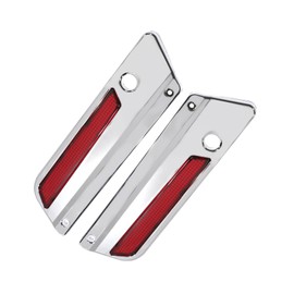 XLTOK Saddlebag Saddle Bag Hinge Latch Covers fits for Harley Touring Street Glide Electra Glide Road Glide Road King 1993-2013(Silver and Red)