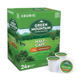Green Mountain Coffee Roasters Half Caff, Single-Serve Keurig K-Cup Pods, Medium Roast Coffee, 24 Count