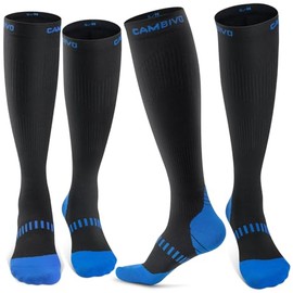 CAMBIVO Compression Stockings Men Women 2 Pairs Support Stockings Class 2 20-30 mmHg, Padded Compression Socks, Thrombosis Stockings, Compression Socks for Flight, Swelling, Sports, Travel, Everyday