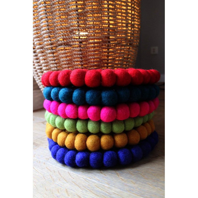 Maharanis Felt Coaster Pot Coaster Apple Green 22 cm Handmade