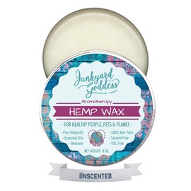 Junkyard Goddess Clear Hemp Wax • Protect, Condition, Nourish, Revitalize, Add Shine and Polish Wood Furniture, Leather, Metal. 100% Natural, Non-Toxic, Solvent-Free, VOC-Free (8 oz, Unscented)