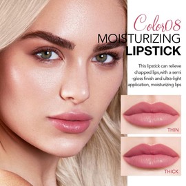 HHLTOH HHLTOH 1Pcs Tinted Lip Balm Moisturizing Lipstick C Waterproof Hydrating Matte Lip Balm for Women, Creamy Natural Color Stain for Dry Lips, Soft Matte Finish with Subtle Scent (#08 Alluring Pink)