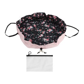 Drawstring Makeup Bags Cosmetic Bags Large Capacity Inner Zipper Pockets Comfortable Handle with PE Pouch for Travel Pink