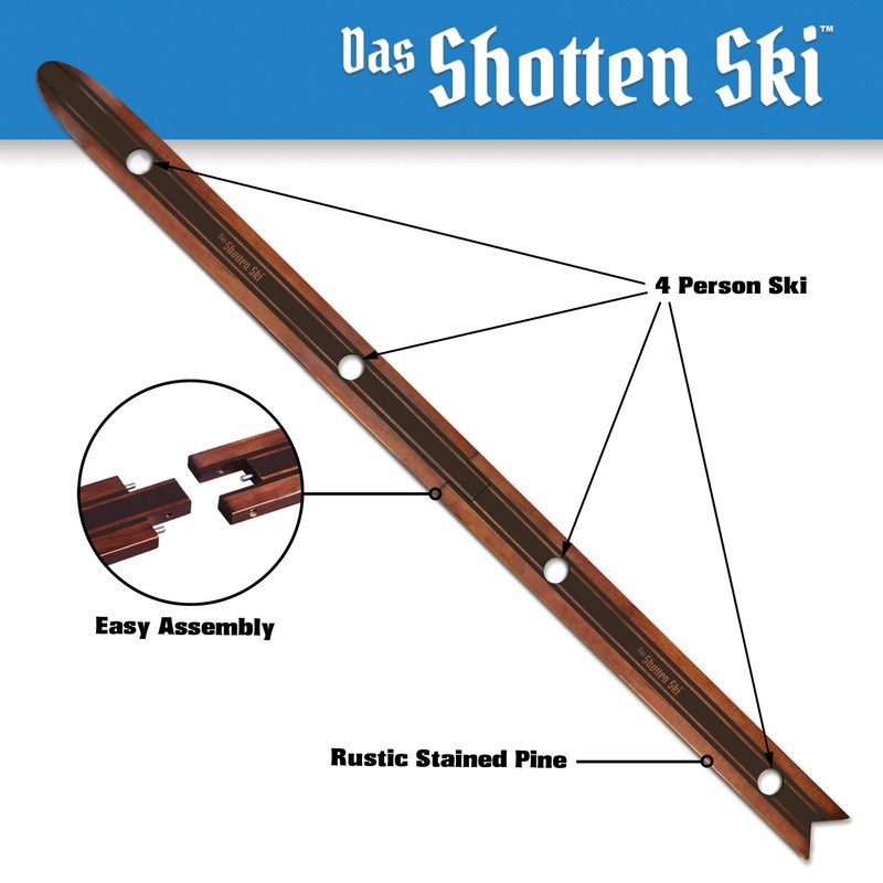 GoPong Das Shotten Ski - Rustic Wood 4 Person Drinking