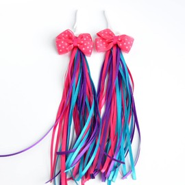 U-LIAN Kids' Bicycle Bike Bowknot Streamers Scooter Handlebar Tassel Streamers for Boys Girls Blue Purple