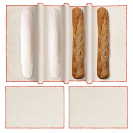 Mellbree Bakers Couche for Bread Dough, 100% Natural Flax Linen 35.5''x25.5''Heavy Duty Proofing Cloth for Bread Baking Extra Large Couche for Rolling Dough, 2Pack