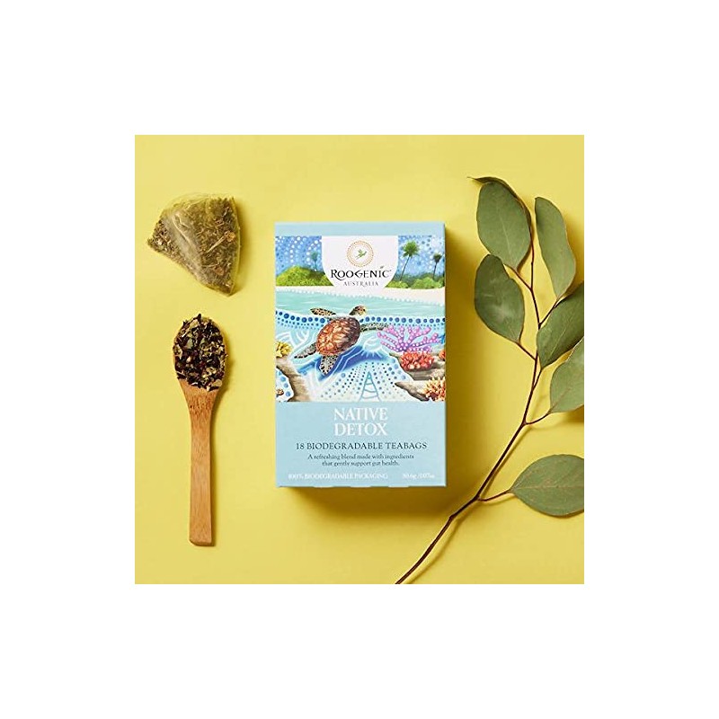 Roogenic Native Detox Tea Bags in Box, 18 Biodegradable Tea
