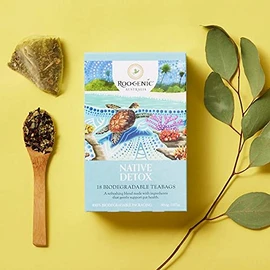Roogenic Native Detox Tea Bags in Box, 18 Biodegradable Tea Bags