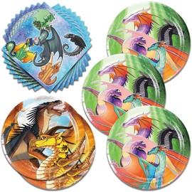 40Pcs Wings of Fire Party Supplies include 20 plates, 20 napkins for the Wings of Fire birthday party decoration