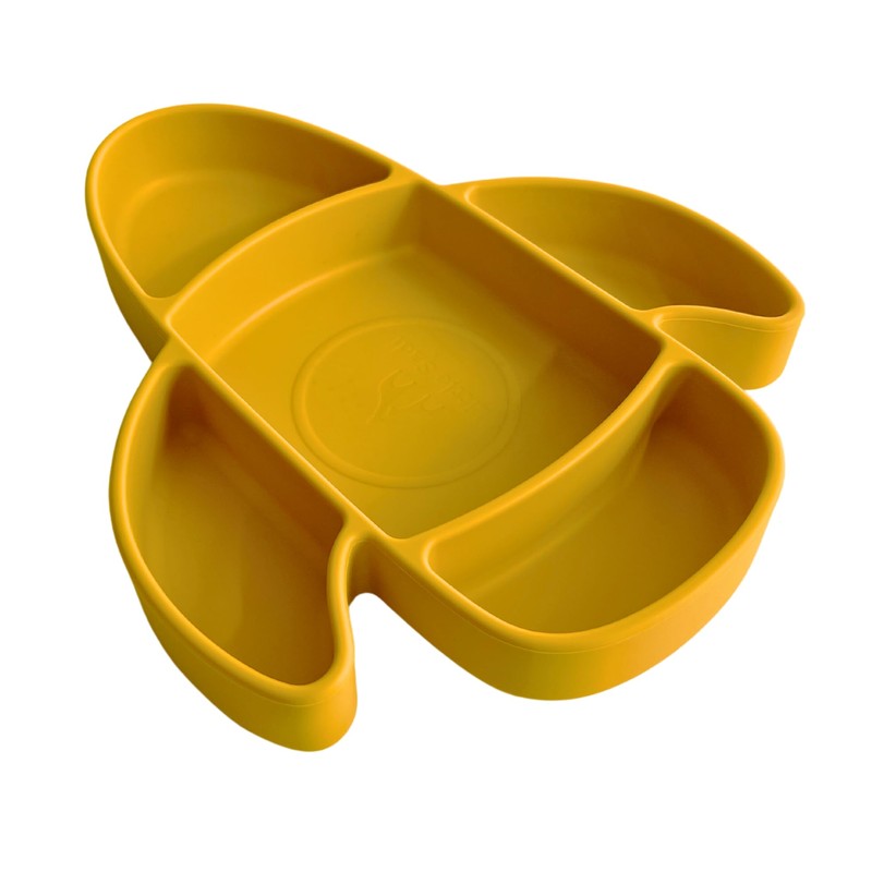 Little Sadi Airplane-Shaped Silicone Plate (Yellow)