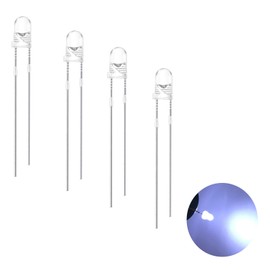 Pack of 120 3 mm LED LEDs, 2 Pin LED Diodes, Extra Bright 3 mm LED Assortment Kits, Diffuse Diodes Set for Science Projects, DIY Projects (White, Pack of 120)