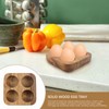 4 Slots Wooden Egg Tray, Egg Holder for Kitchen Refrigerator