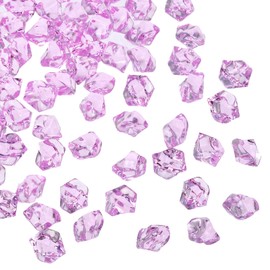 MECCANIXITY 800pcs Fake Ice Rocks Acrylic Light Purple Crystals Gems Stones Dazzling Crushed Ice Sparkling Fake Diamonds for Vase Fillers