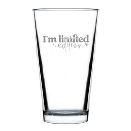 I'm Limited Edition Pint Glass, Hand Engraved 16oz Etched Glassware, Unique Idea, Barware Collection, Special Glass