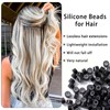1500Pcs Silicone Beads for Hair Extensions, 5mm Silicone Lined Beads