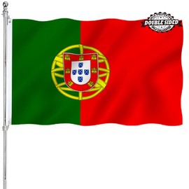 Portuguese Portugal Flag 3x5 Double Sided Outdoor Heavy Duty National Flags 3 Ply Polyester Material with 2 Metal Grommets 4 Rows of Stitching