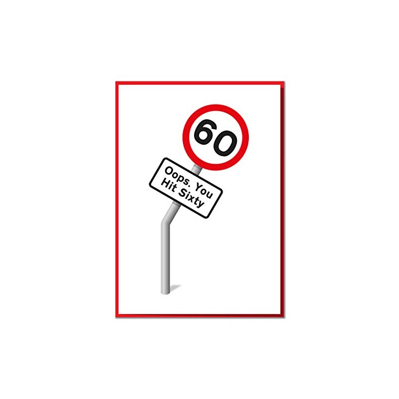 Oops. You Hit Sixty. Funny 60th Birthday Road Sign Card