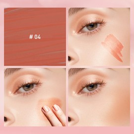 YMH BEAUTE Liquid Blush Cream Blush Makeup, Pigmented, Lightweight, Breathable, Sheer Flush, Waterproof, Long-Wearing, Natural-Looking Dewy Cheek Tint (Maple Orange Brown 04)