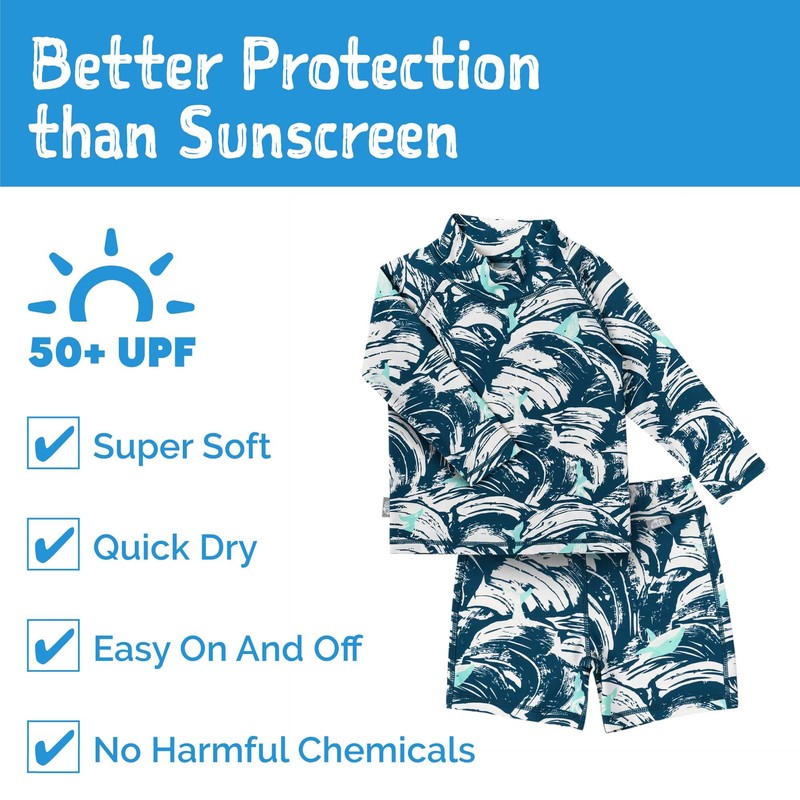 JAN & JUL UV Protective Two-Piece Boys Rash Guard Set,