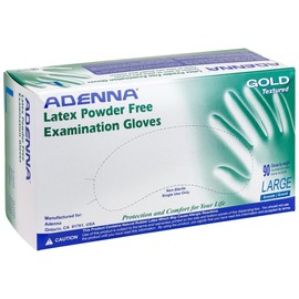 Adenna GOLD Disposable Latex Gloves – 6 Mil, Powder Free Exam Glove with Precise Control & Textured Grip, Comfortable Fit for Medical, Dental & Industrial Use, Pack of 100, Large, White
