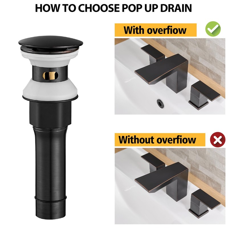 BESy Oil Rubbed Bronze Bathroom Sink Drain, Bathroom Faucet Vanity