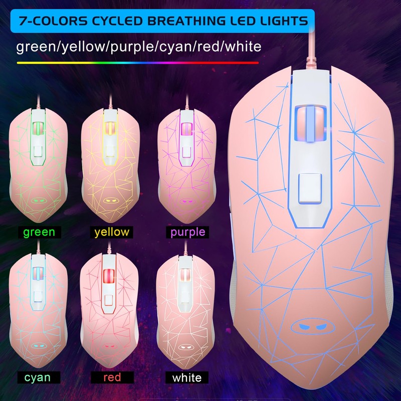Gaming Keyboard and Mouse Combo, K1 RGB LED Backlit Keyboard