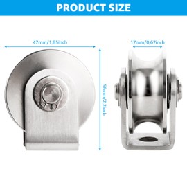 STARVAST Pack of 4 Pulley Winch, Stainless Steel Pulley for Ropes, Steel Cable, Pulley Small for Ropes, Rope Pulley with 2 Ball Bearings