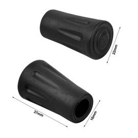 Pack of 4 rubber buffers for hiking poles, 2 pairs of walking sticks, rubber tips, Nordic walking poles, rubber tips for hiking poles, replacement rubber buffer, crutch capsule, non-slip, 12 mm
