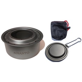 NANTO Titanium Alcohol Stove, Pure Titanium, Lightweight, Durable, Alcohol Burner, Compact, Outdoor Camping