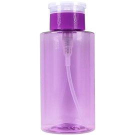 10oz PANA Purple Push-Down Dispenser Bottle - 1 Bottle - Empty Refillable Pump Bottle for Nail Polish Remover Liquid