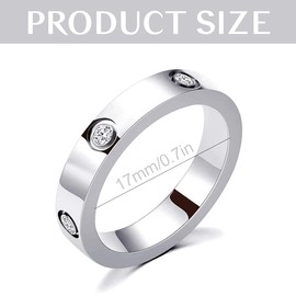 XUZOPIM 1 Pair Zirconia Promise Ring, Engagement Ring for Women, Wedding Ring for Women, Friendship Rings, Women's Stainless Steel Ring, Valentine's Day, Birthday, Mother's Day Gifts for Women
