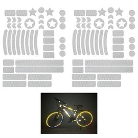 RHXWFDG 84Pcs Safety Reflective Stickers Kit Protect Warning Reflective Stickers Set Waterproof Bike Reflective Safety Stickers Bike Helmet Stickers Reflector for Bike Car Motorcycles