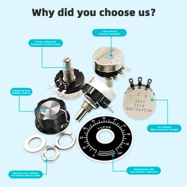 DaFuRui RV24YN20S Carbon Film Rotary Taper Potentiometer，4pcs B102 1K Potentiometer Single Turn Carbon Film Rotary Taper Potentiometer Used for Inverter Speed Regulation