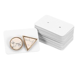 sourcing map 100 Pcs Earring Display Cards, 1.37"x1" Ring Cardboard Cards with 2 Holes Jewelry Paper Earring Packaging Cards for Selling Small Business Jewelry Making Keychain, White