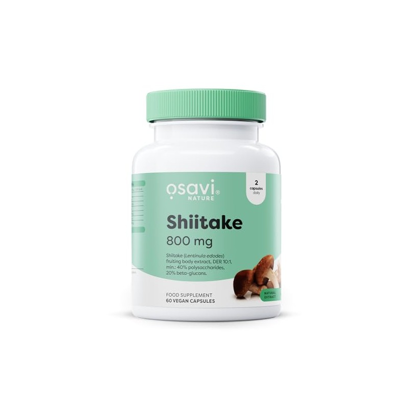 OSAVI Shiitake Mushroom Extract, 800mg, Vegan Capsules, Immune Support, 60