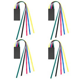 Bible Bookmark, 4Pcs Bible Ribbons Bookmarks, Artificial Leather Bookmark with Colorful Ribbon, Bible Page Markers with 6 Tassel Colors for Books Novel Reading Lovers Students Teachers Gift (Black)