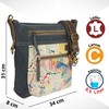 Sunsa Women's Canvas & Leather Shoulder Bag with Multiple Compartments,