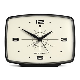 NEWGATE® Brooklyn Retro-Wecker/Tischuhr – rechteckiger Wecker – Schlafzimmerzubehör – Schreibtischzubehör – Nachttisch-Wecker – Retro-Wecker – Matte Oberfläche – Wecker ohne Ticken – Mattschwarz