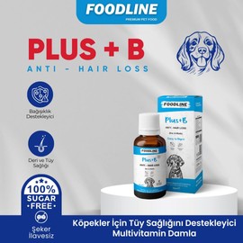 Foodline Köpekler için Plus +B Damla 50 ml, Tüy Sağlığını Destekleyici Biotinli Multivitamin