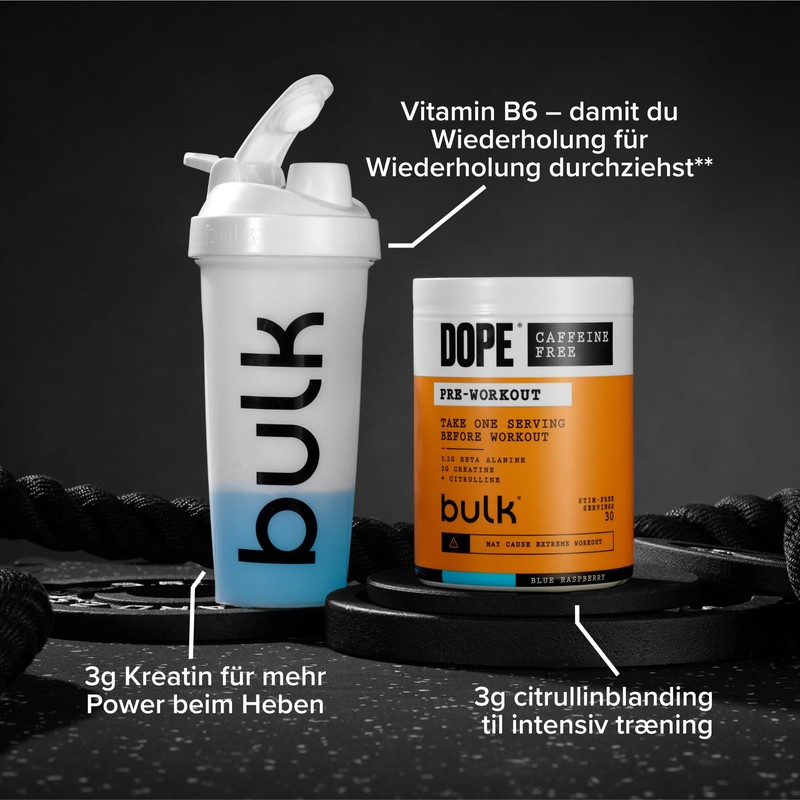 Dope Caffeine-free Pre-Workout Powder, Strawberry Lime, 510 g