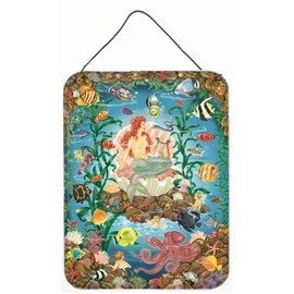 Caroline's Treasures PRS4009DS1216 Mermaid's Song Wall or Door Hanging Prints Aluminum Metal Sign Kitchen Wall Bar Bathroom Plaque Home Decor Front Door Plaque, 12x16, Multicolor